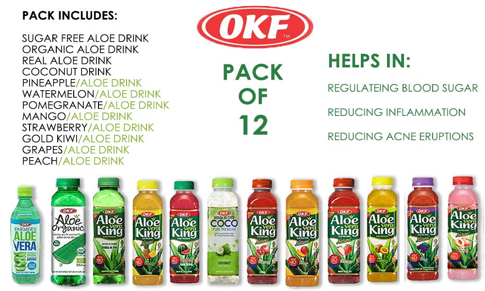 OKF Aloe Vera King Drink Aloe Vera Juice (12 Flavors) (Pack of 12) – Shop  Via Express