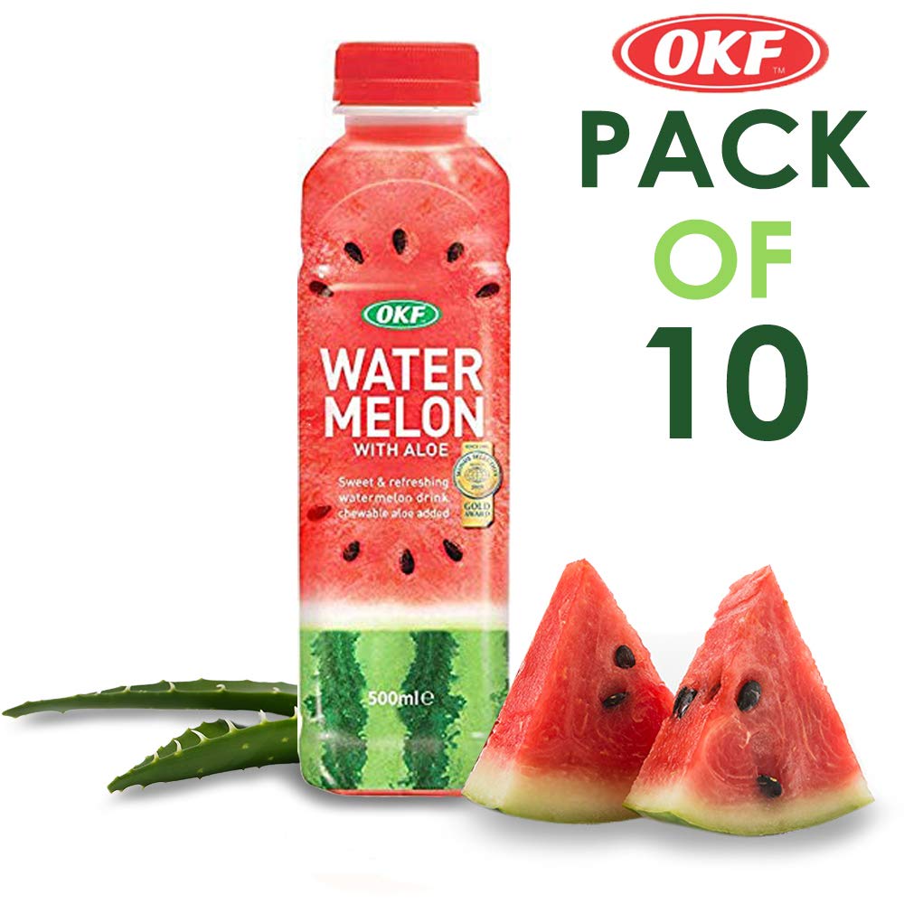 OKF Watermelon with Aloe Vera Drink, 16.9 Fluid Ounce with Pure Aloe P –  Shop Via Express