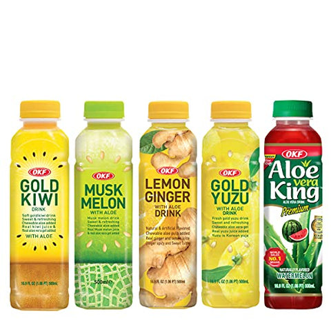 OKF Aloe Fruit Juice Variety Pack 16.5 fl oz (Pack of 10)