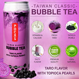 POCAS BUBBLE TEA, Classic Taiwan Style Milk Tea with Tapioca Pearls. Ready to serve boba tea, World’s best tasting Boba Tea.16.5FL OZ (Taro, 6)