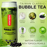 POCAS BUBBLE TEA, Classic Taiwan Style Milk Tea with Tapioca Pearls. Ready to serve boba tea, World’s best tasting Boba Tea.16.5FL OZ (Matcha, 6)