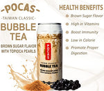 POCAS BUBBLE TEA, Classic Taiwan Style Milk Tea with Tapioca Pearls. Ready to serve boba tea, World’s best tasting Boba Tea.16.5FL OZ (Brown Sugar, 12)