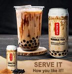 POCAS BUBBLE TEA, Classic Taiwan Style Milk Tea with Tapioca Pearls. Ready to serve boba tea, World’s best tasting Boba Tea.16.5FL OZ (Brown Sugar, 10)