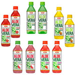 OKF Farmer's Aloe Vera Drink Flavored Variety Pack - Original, Pomegranate, Pineapple, Strawberry, Watermelon Flavored Aloe Drinks (16.9oz/500ml Bottles 10 Count)