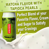 POCAS BUBBLE TEA, Classic Taiwan Style Milk Tea with Tapioca Pearls. Ready to serve boba tea, World’s best tasting Boba Tea.16.5FL OZ (Matcha, 12)