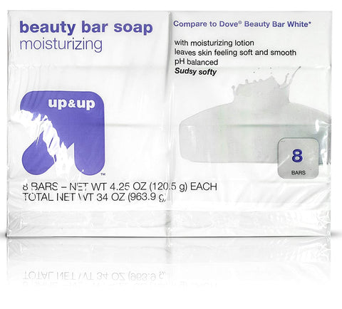 Up & Up Moisturizing bar, Effectively Washes Away Bacteria 8 Pack Bar Soap (White)